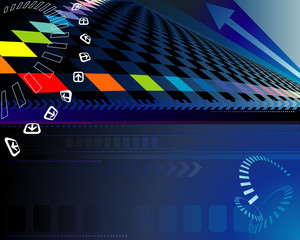 Aufkleber - Abstract Digital background with arrow. Vector layered.