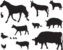 A Set Of Farm Animals