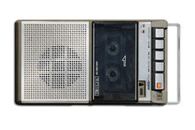 Retro Compact Tape Recorder With Clipping Path