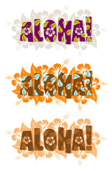 Wall Mural - Vector illustration of aloha word