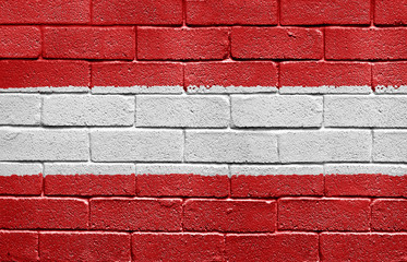 Wall Mural - Flag of Austria on a brick wall