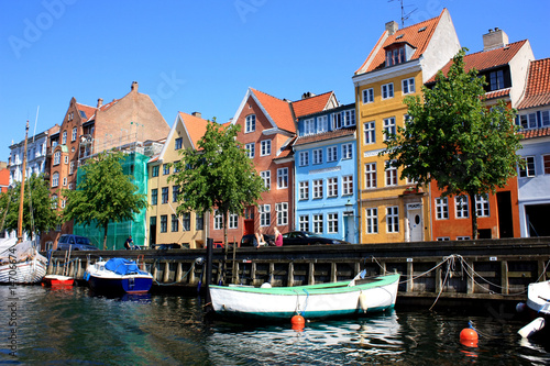 Photo colorful houses of copenhagen