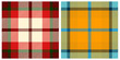 Detailed illustration of plaid textures swatches-group one