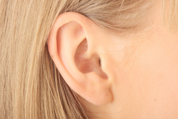 blond girl ear