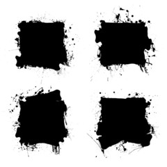 Canvas Print - square black ink splat