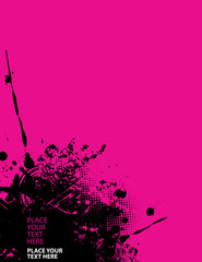 Abstract splash illustration on pink background