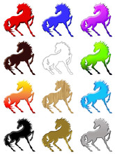 Sagome Cavalli-Horse Shapes-Silhouette Cheval