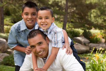 Wall Mural - Father and Sons in the Park