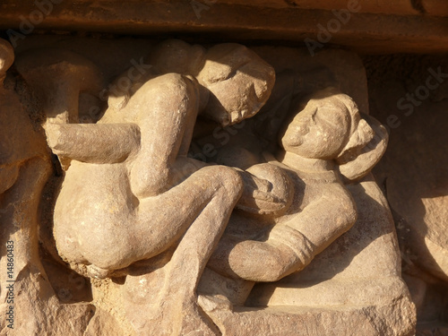 Erotic Kamasutra Carvings Of Hindu Temple In India Stock Photo