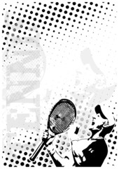 Sticker - tennis dots poster background