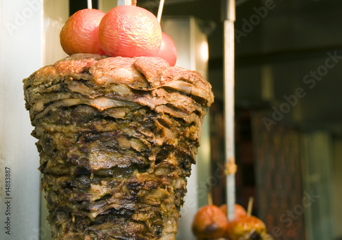 authentic greek gyro meat roasting taverna athens greece - Buy ...
