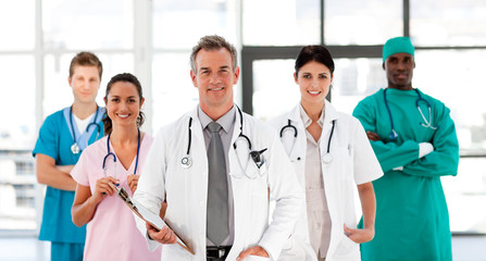 Smiling Medical team looking at the camera