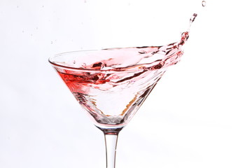 Wall Mural - red cocktail on white