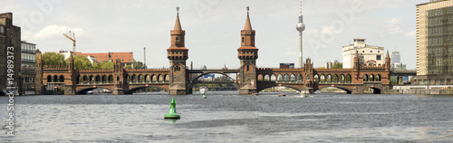 Fotoboard na płycie Panorama mostów - berlin oberbaumbrücke