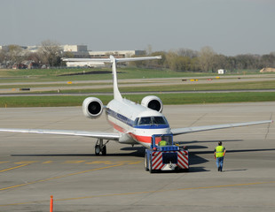 Sticker - Airplane pushing back