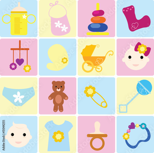 einzelne bedruckte Lamellen - baby items (von Valerie  Thang)