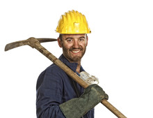 Miner Portrait Isolated On White