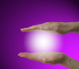 Canvas Print - parallel hands and white light