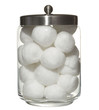 cotton balls in a pot