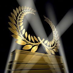 Poster - golden laurel wreath monument