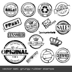 set of different rubber stamps - 16 items