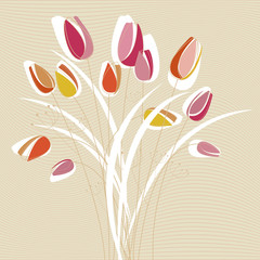 Canvas Print - abstract tulip design vector
