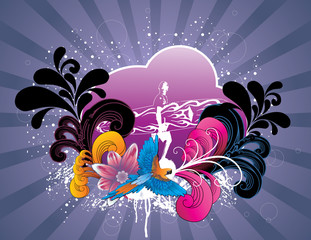 Wall Mural - composicion floral en vector