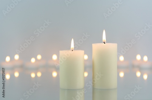 Doppelrollo mit Motiv - Weiße Kerzen (von Bernd S.)