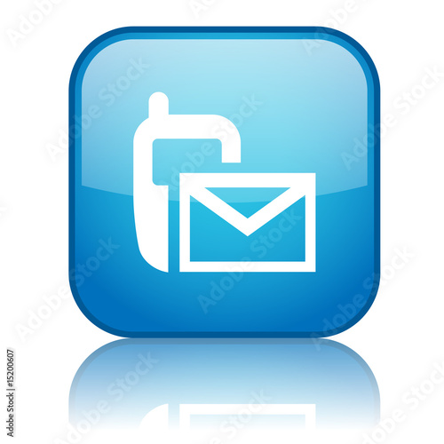 Square "Text Message" symbol button (blue) Buy this stock