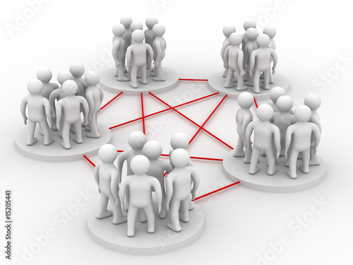 Conceptual image of teamwork. Isolated 3D image.