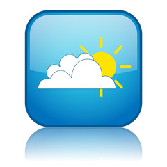 Wall Mural - Square button with Weather symbol (blue)