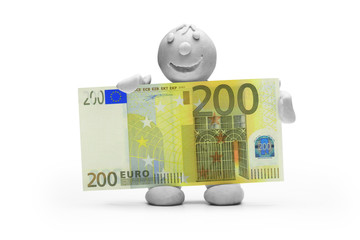 Wall Mural - Mann Knete Geld Euro