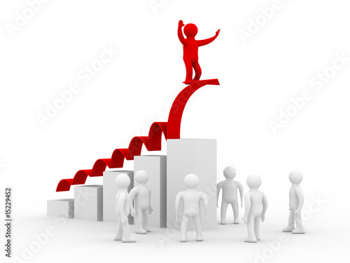 conceptual image of the leader. Isolated 3D image
