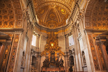 Vatican Inside Holy Spirit Altar Ceiling Rome Italy