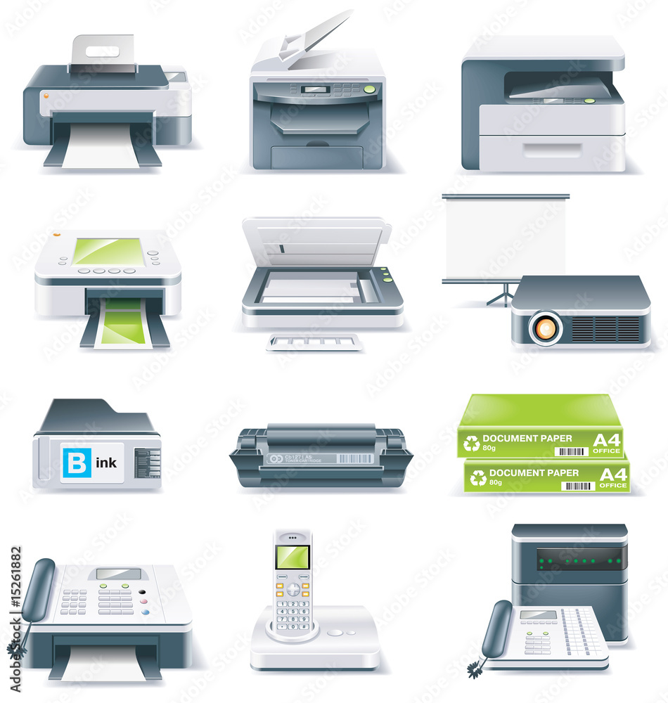Vector detailed computer parts icon set. Part 4 Stock Vector | Adobe Stock