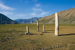 Aged stone obelisks on Altai