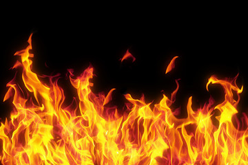 Wall Mural - flame isolated over black background