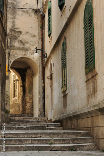 Naklejka na szafę Old street of historical croatian town of Sibenik