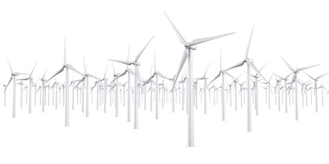 Wall Mural - isolated wind turbines
