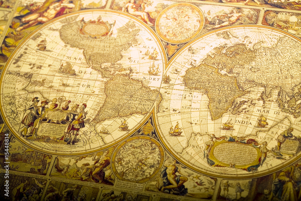 Ancient map of the world Stock Photo | Adobe Stock
