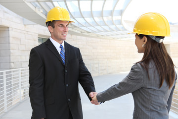 Wall Mural - Man and Woman Construction Team