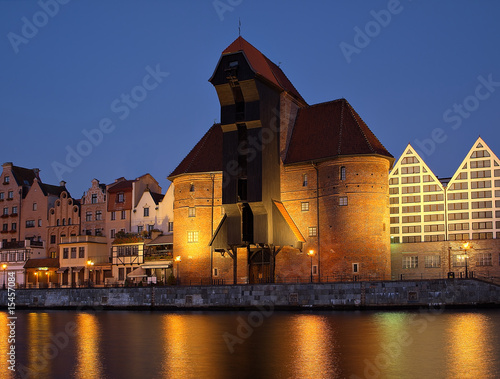 Fototapeta na wymiar Gdansk of Riverside at dawn