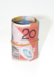 roll of twenty dollar notes