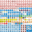three hundread vector detailed european traffic signs