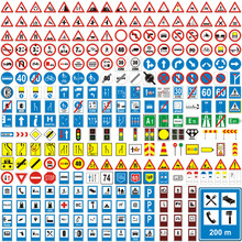 Three Hundread Vector Detailed European Traffic Signs