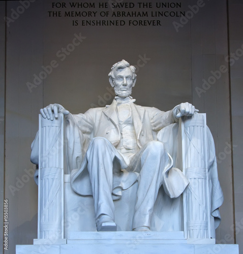 Fotografia Statue of Abraham Lincoln in the Lincoln Memorial