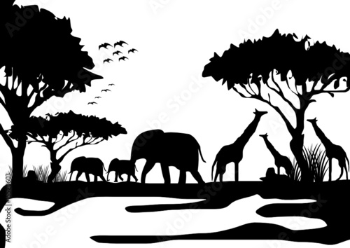Landschaft Aus Afrika Mit Wilden Tieren Buy This Stock Vector And Explore Similar Vectors At Adobe Stock Adobe Stock