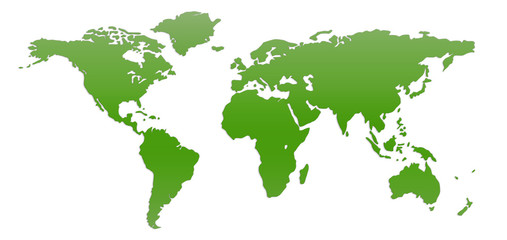 Wall Mural - World map green