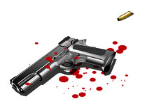 Pistole Mit Blutflecken, Illustration