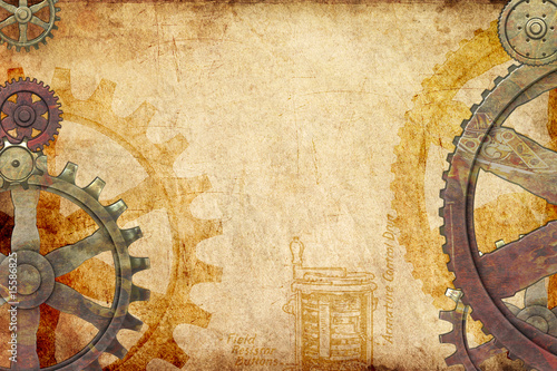 Cuadros en Lienzo Steampunk Gears and Cogs Background